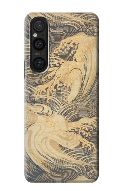 S2680 Japan Art Obi With Stylized Waves Case Cover Custodia per Sony Xperia 1 V
