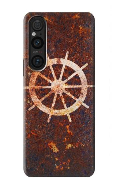 S2766 Ship Wheel Rusty Texture Case Cover Custodia per Sony Xperia 1 V S2766 Ship Wheel Rusty Texture Case Cover Custodia per Sony Xperia 1 V