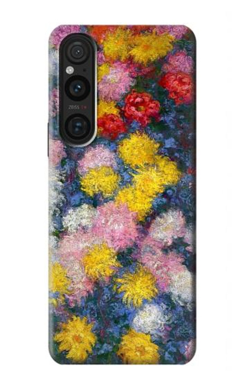 S3342 Claude Monet Chrysanthemums Case Cover Custodia per Sony Xperia 1 V S3342 Claude Monet Chrysanthemums Case Cover Custodia per Sony Xperia 1 V