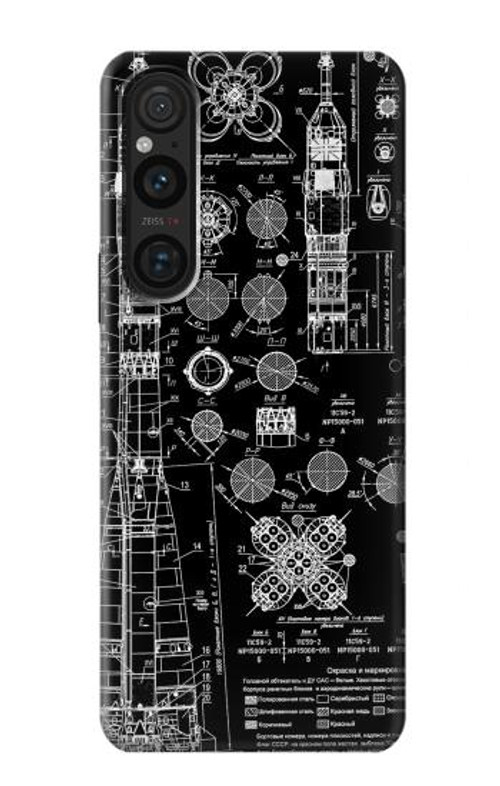 S3436 Apollo Blue Print Case Cover Custodia per Sony Xperia 1 V