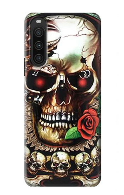 S0753 Skull Wing Rose Punk Case Cover Custodia per Sony Xperia 10 V S0753 Skull Wing Rose Punk Case Cover Custodia per Sony Xperia 10 V