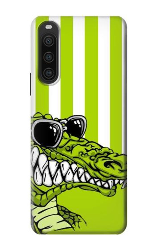 S2323 Funny Green Alligator Crocodile Case Cover Custodia per Sony Xperia 10 V S2323 Funny Green Alligator Crocodile Case Cover Custodia per Sony Xperia 10 V