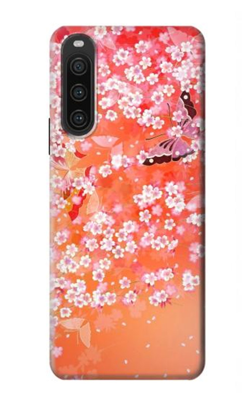 S2543 Japanese Kimono Style Flower Pattern Case Cover Custodia per Sony Xperia 10 V S2543 Japanese Kimono Style Flower Pattern Case Cover Custodia per Sony Xperia 10 V