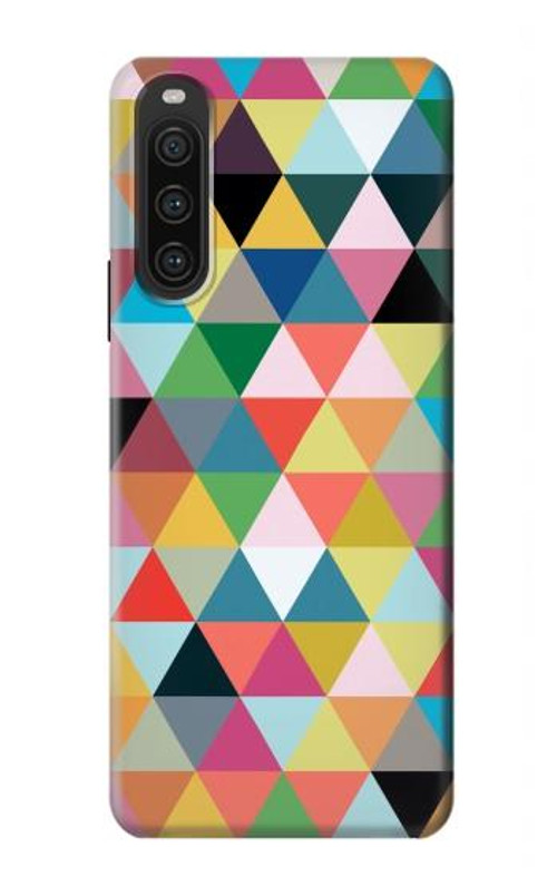 S3049 Triangles Vibrant Colors Case Cover Custodia per Sony Xperia 10 V S3049 Triangles Vibrant Colors Case Cover Custodia per Sony Xperia 10 V
