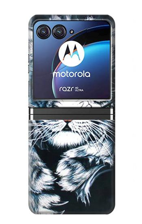 S0265 White Tiger Case Cover Custodia per Motorola Razr 40 Ultra