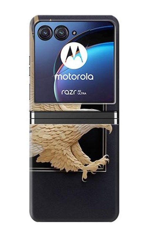 S1383 Paper Sculpture Eagle Case Cover Custodia per Motorola Razr 40 Ultra