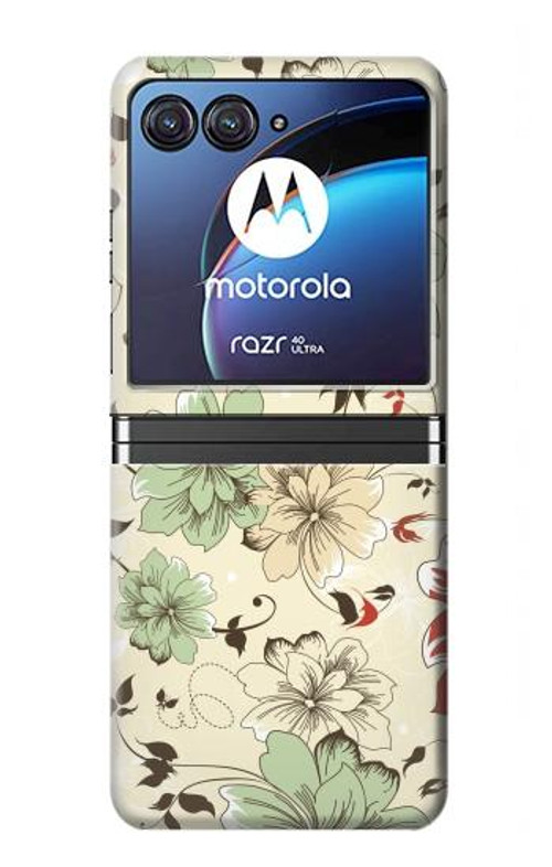 S2179 Flower Floral Vintage Art Pattern Case Cover Custodia per Motorola Razr 40 Ultra