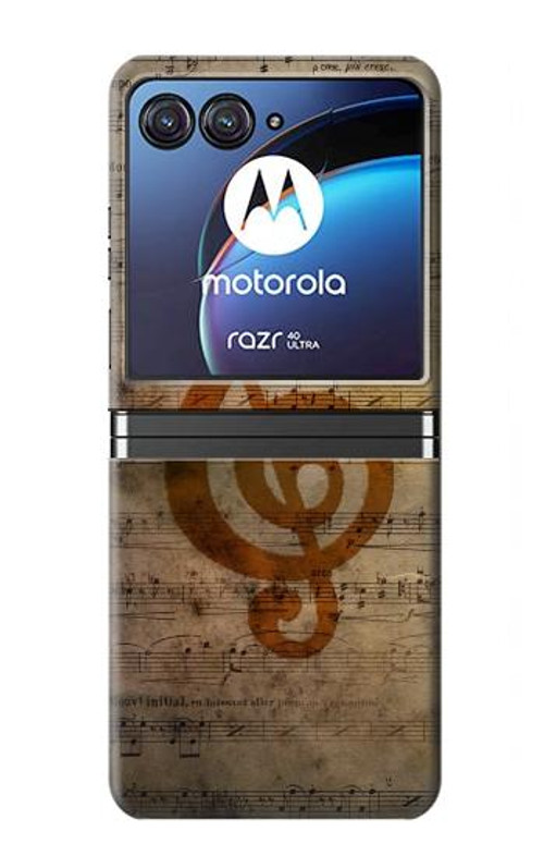 S2368 Sheet Music Notes Case Cover Custodia per Motorola Razr 40 Ultra
