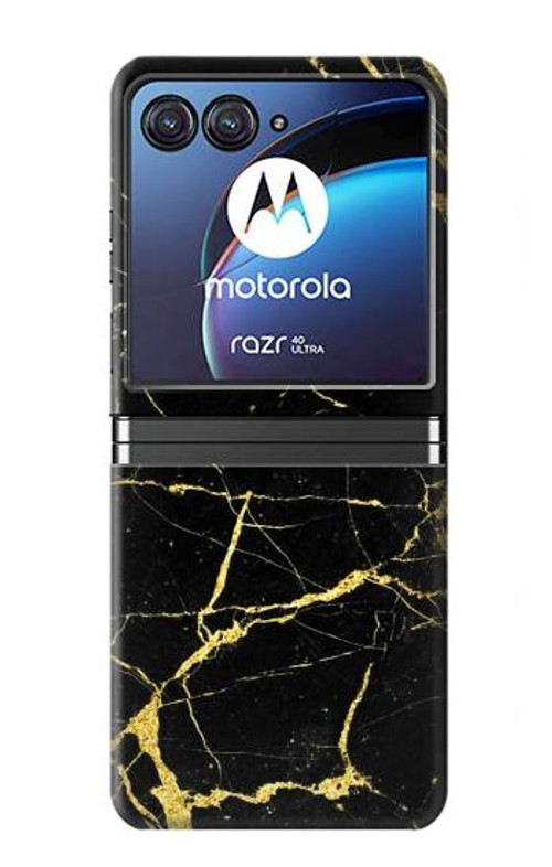 S2896 Gold Marble Graphic Printed Case Cover Custodia per Motorola Razr 40 Ultra