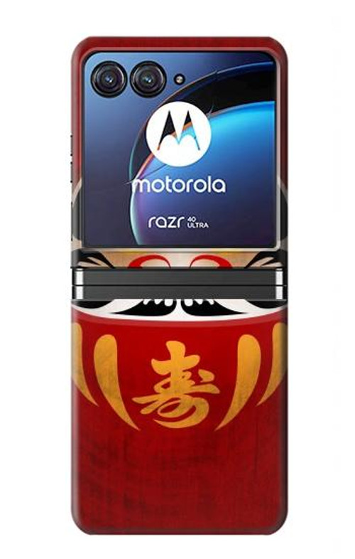 S3023 Japan Good Luck Daruma Doll Case Cover Custodia per Motorola Razr 40 Ultra