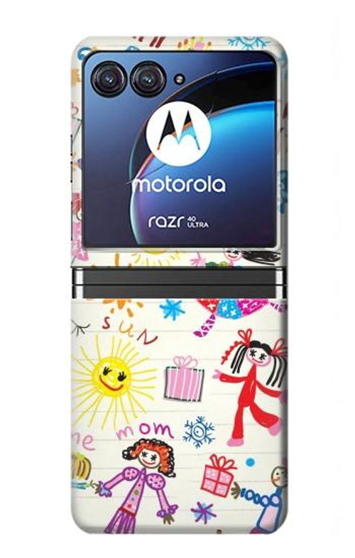 S3280 Kids Drawing Case Cover Custodia per Motorola Razr 40 Ultra