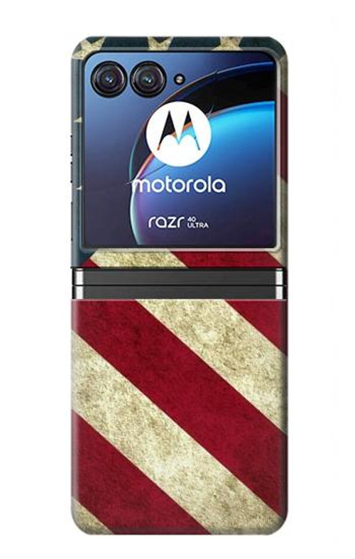 S3295 US National Flag Case Cover Custodia per Motorola Razr 40 Ultra