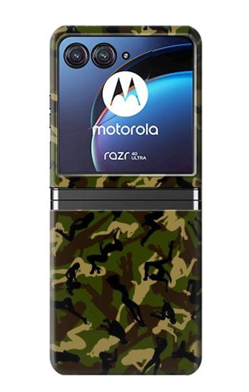 S3356 Sexy Girls Camo Camouflage Case Cover Custodia per Motorola Razr 40 Ultra