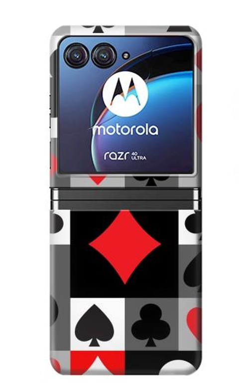 S3463 Poker Card Suit Case Cover Custodia per Motorola Razr 40 Ultra