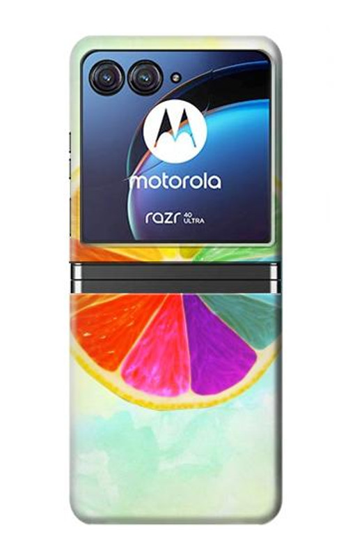 S3493 Colorful Lemon Case Cover Custodia per Motorola Razr 40 Ultra