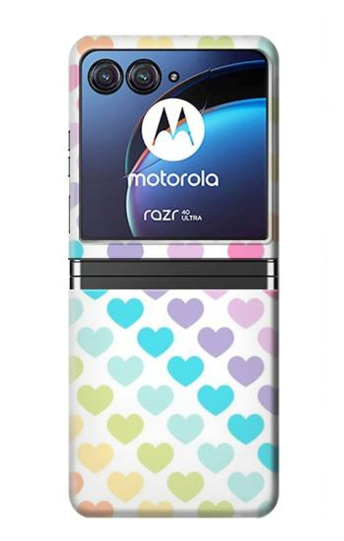 S3499 Colorful Heart Pattern Case Cover Custodia per Motorola Razr 40 Ultra