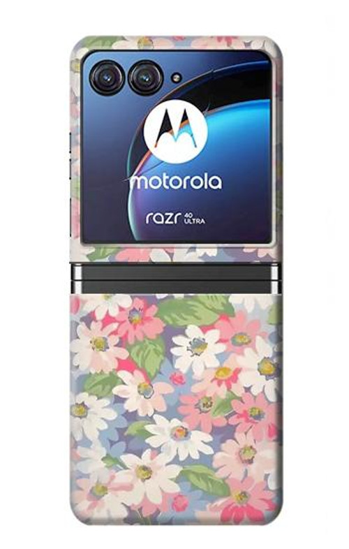 S3688 Floral Flower Art Pattern Case Cover Custodia per Motorola Razr 40 Ultra