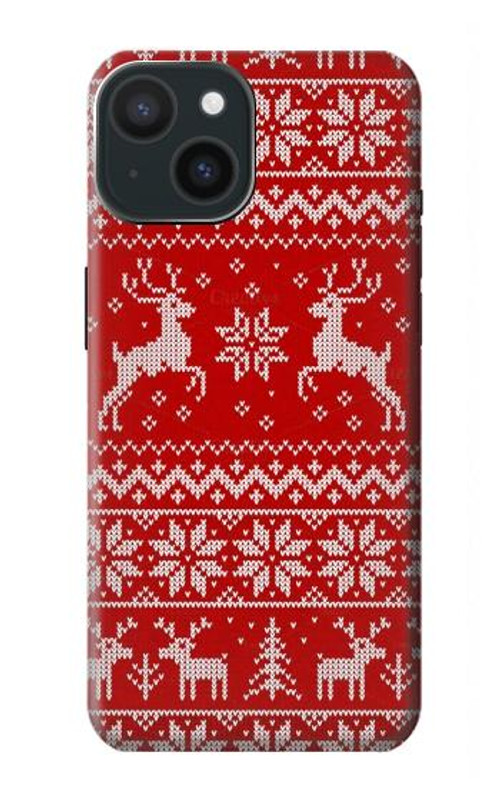 S2835 Christmas Reindeer Knitted Pattern Case Cover Custodia per iPhone 15