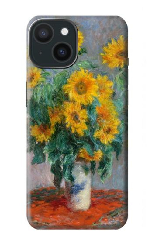 S2937 Claude Monet Bouquet of Sunflowers Case Cover Custodia per iPhone 15