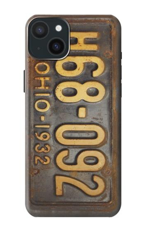 S3228 Vintage Car License Plate Case Cover Custodia per iPhone 15 Plus