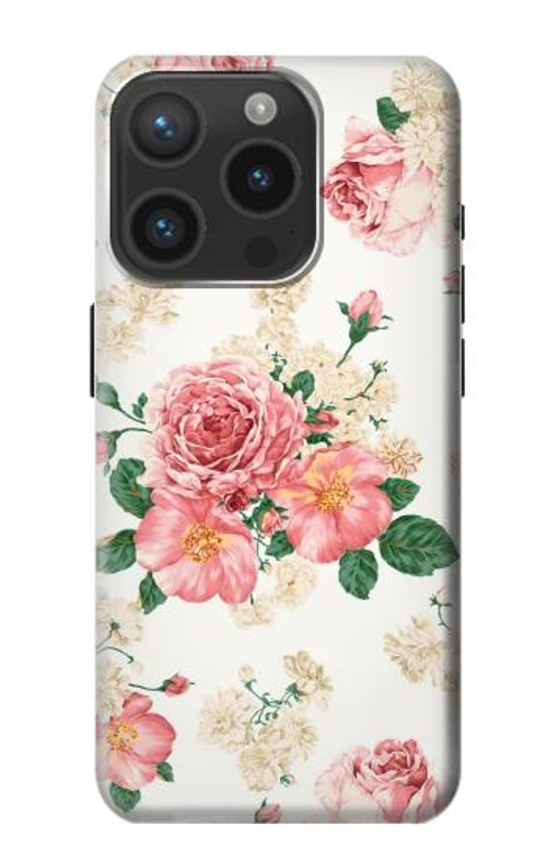 S1859 Rose Pattern Case Cover Custodia per iPhone 15 Pro