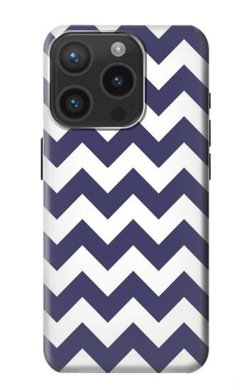 S2345 Navy Blue Shavron Zig Zag Pattern Case Cover Custodia per iPhone 15 Pro