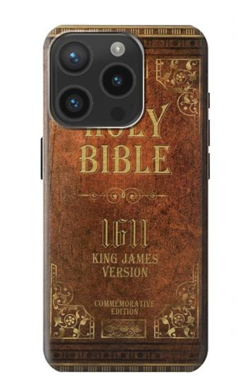 S2890 Holy Bible 1611 King James Version Case Cover Custodia per iPhone 15 Pro S2890 Holy Bible 1611 King James Version Case Cover Custodia per iPhone 15 Pro