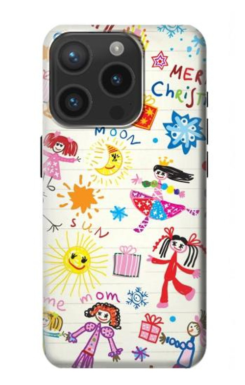 S3280 Kids Drawing Case Cover Custodia per iPhone 15 Pro