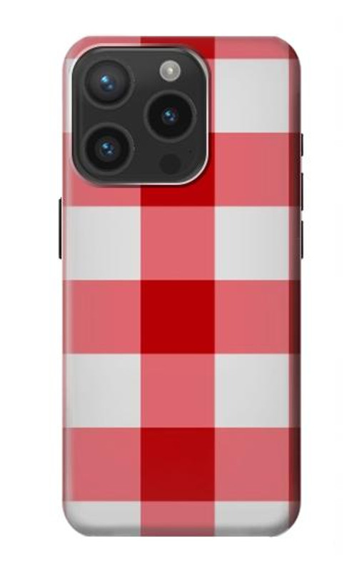 S3535 Red Gingham Case Cover Custodia per iPhone 15 Pro