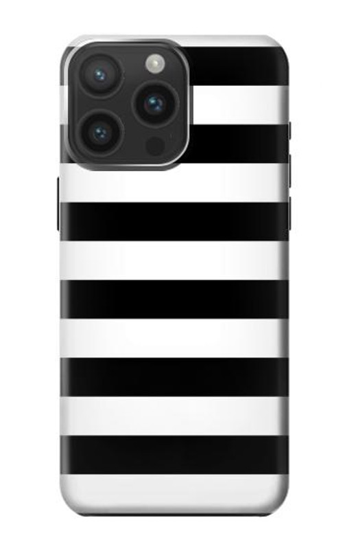 S1596 Black and White Striped Case Cover Custodia per iPhone 15 Pro Max