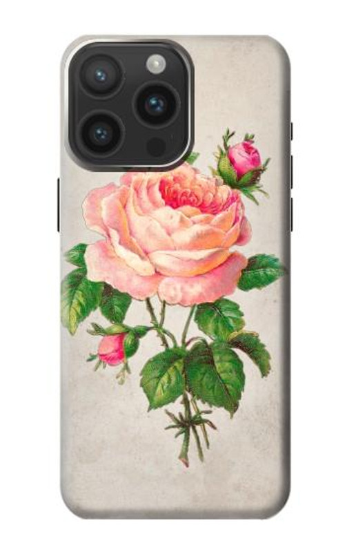 S3079 Vintage Pink Rose Case Cover Custodia per iPhone 15 Pro Max