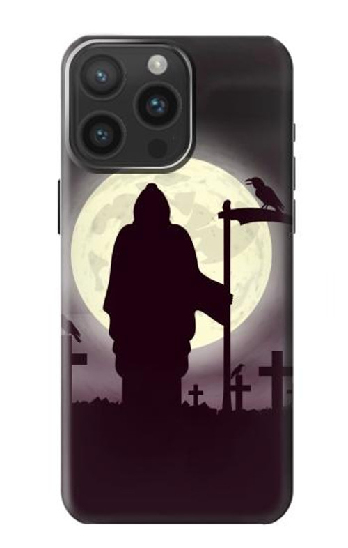 S3262 Grim Reaper Night Moon Cemetery Case Cover Custodia per iPhone 15 Pro Max