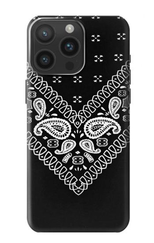 S3363 Bandana Black Pattern Case Cover Custodia per iPhone 15 Pro Max