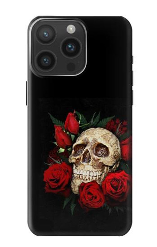 S3753 Dark Gothic Goth Skull Roses Case Cover Custodia per iPhone 15 Pro Max