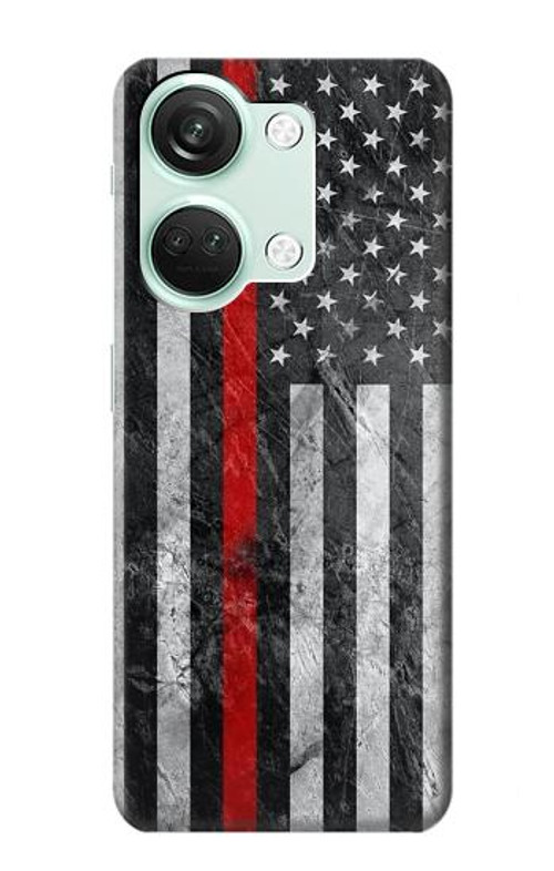 S3687 Firefighter Thin Red Line American Flag Case Cover Custodia per OnePlus Nord 3