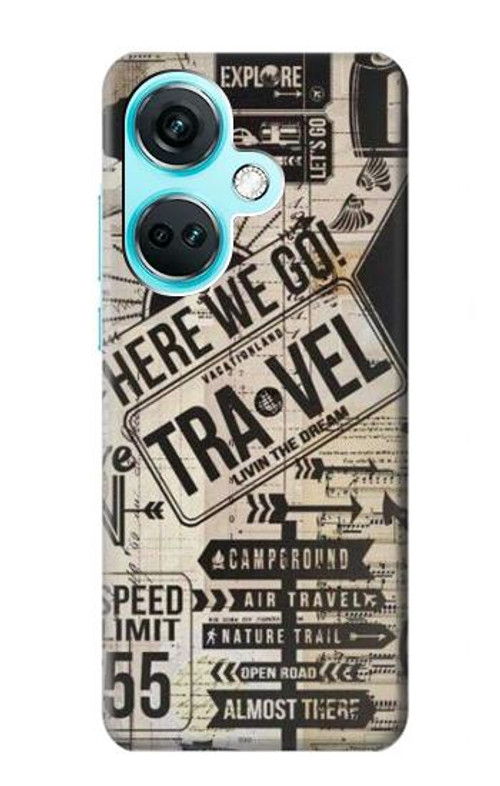 S3441 Vintage Travel Case Cover Custodia per OnePlus Nord CE3