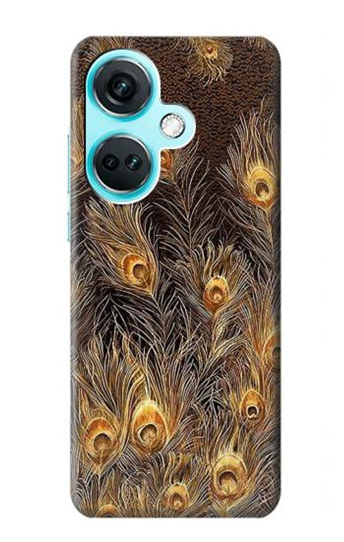 S3691 Gold Peacock Feather Case Cover Custodia per OnePlus Nord CE3