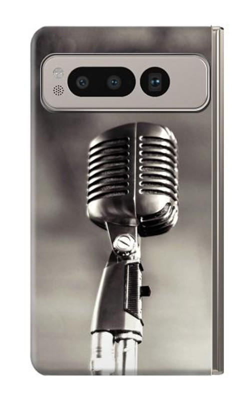 S3495 Vintage Microphone Case Cover Custodia per Google Pixel Fold