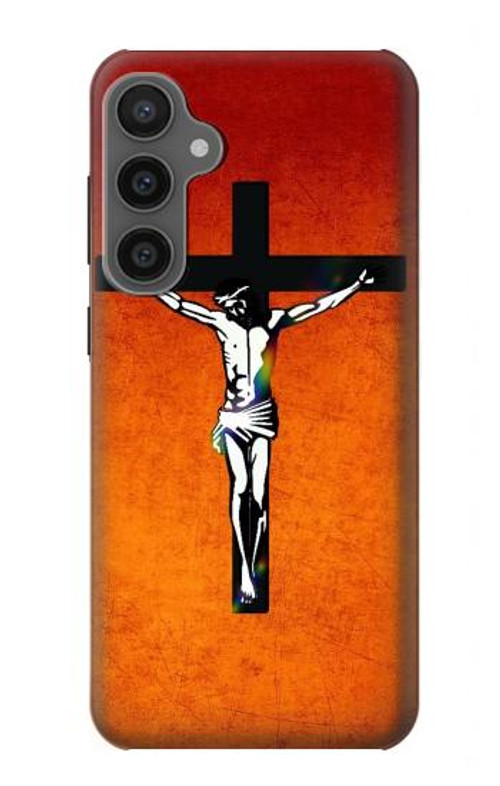 S2421 Jesus Christ On The Cross Case Cover Custodia per Samsung Galaxy S23 FE S2421 Jesus Christ On The Cross Case Cover Custodia per Samsung Galaxy S23 FE