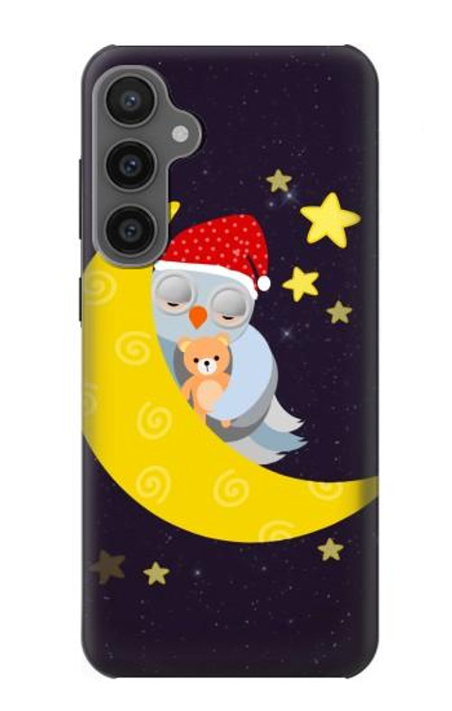S2849 Cute Sleepy Owl Moon Night Case Cover Custodia per Samsung Galaxy S23 FE S2849 Cute Sleepy Owl Moon Night Case Cover Custodia per Samsung Galaxy S23 FE