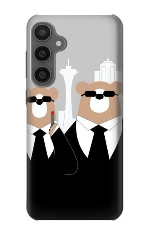 S3557 Bear in Black Suit Case Cover Custodia per Samsung Galaxy S23 FE