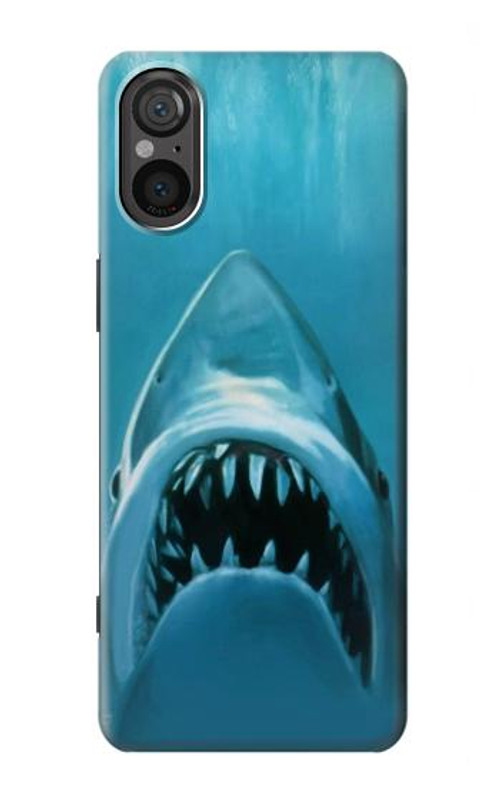 S0830 White Shark Case Cover Custodia per Sony Xperia 5 V S0830 White Shark Case Cover Custodia per Sony Xperia 5 V
