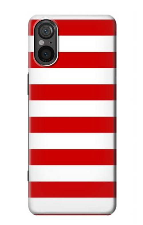 S2364 Red and White Striped Case Cover Custodia per Sony Xperia 5 V S2364 Red and White Striped Case Cover Custodia per Sony Xperia 5 V