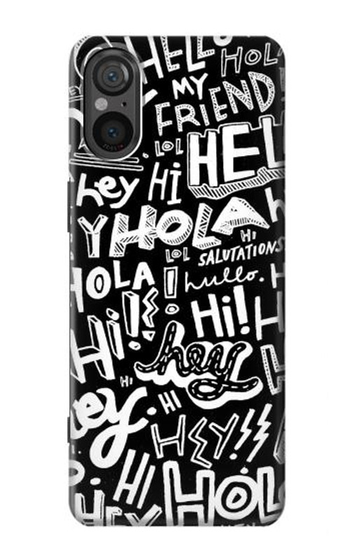 S2744 Hey Hi Hello Art Pattern Case Cover Custodia per Sony Xperia 5 V