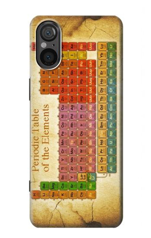 S2934 Vintage Periodic Table of Elements Case Cover Custodia per Sony Xperia 5 V S2934 Vintage Periodic Table of Elements Case Cover Custodia per Sony Xperia 5 V