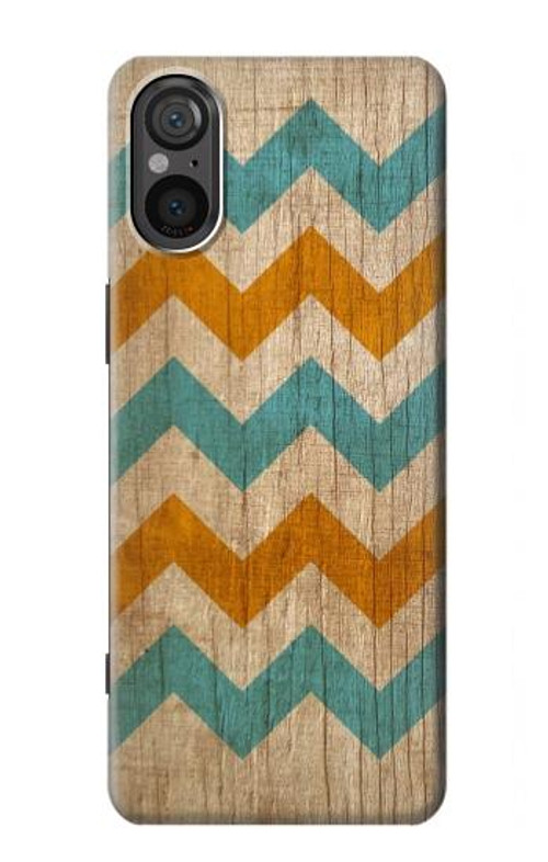 S3033 Vintage Wood Chevron Graphic Printed Case Cover Custodia per Sony Xperia 5 V