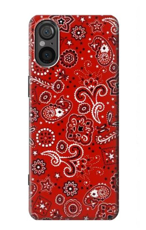 S3354 Red Classic Bandana Case Cover Custodia per Sony Xperia 5 V