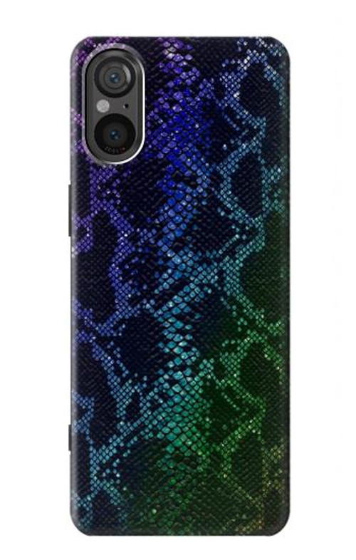 S3366 Rainbow Python Skin Graphic Print Case Cover Custodia per Sony Xperia 5 V