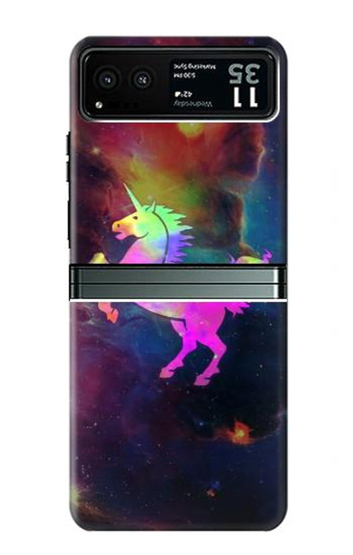 S2486 Rainbow Unicorn Nebula Space Case Cover Custodia per Motorola Razr 40