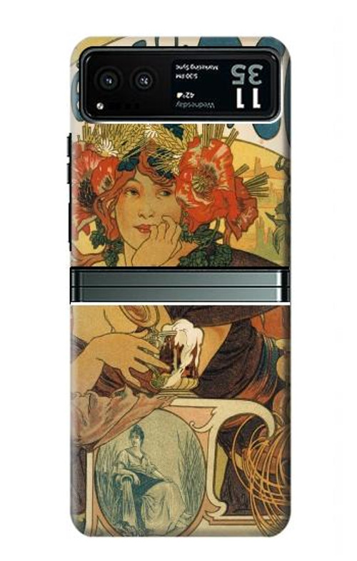 S2740 Alphonse Mucha Bieres De La Muse Case Cover Custodia per Motorola Razr 40 S2740 Alphonse Mucha Bieres De La Muse Case Cover Custodia per Motorola Razr 40